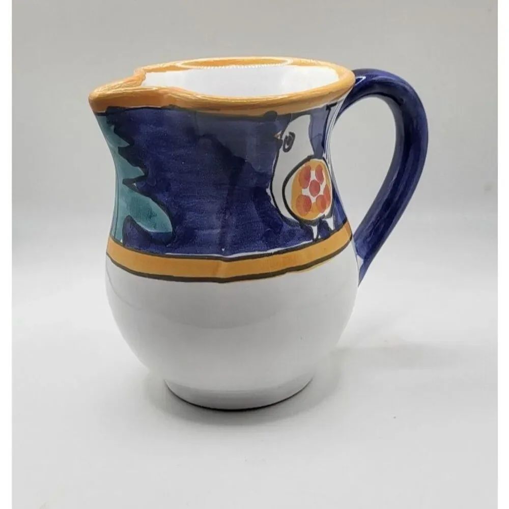 Italian Desuir Handpainted Small Pitcher Birds